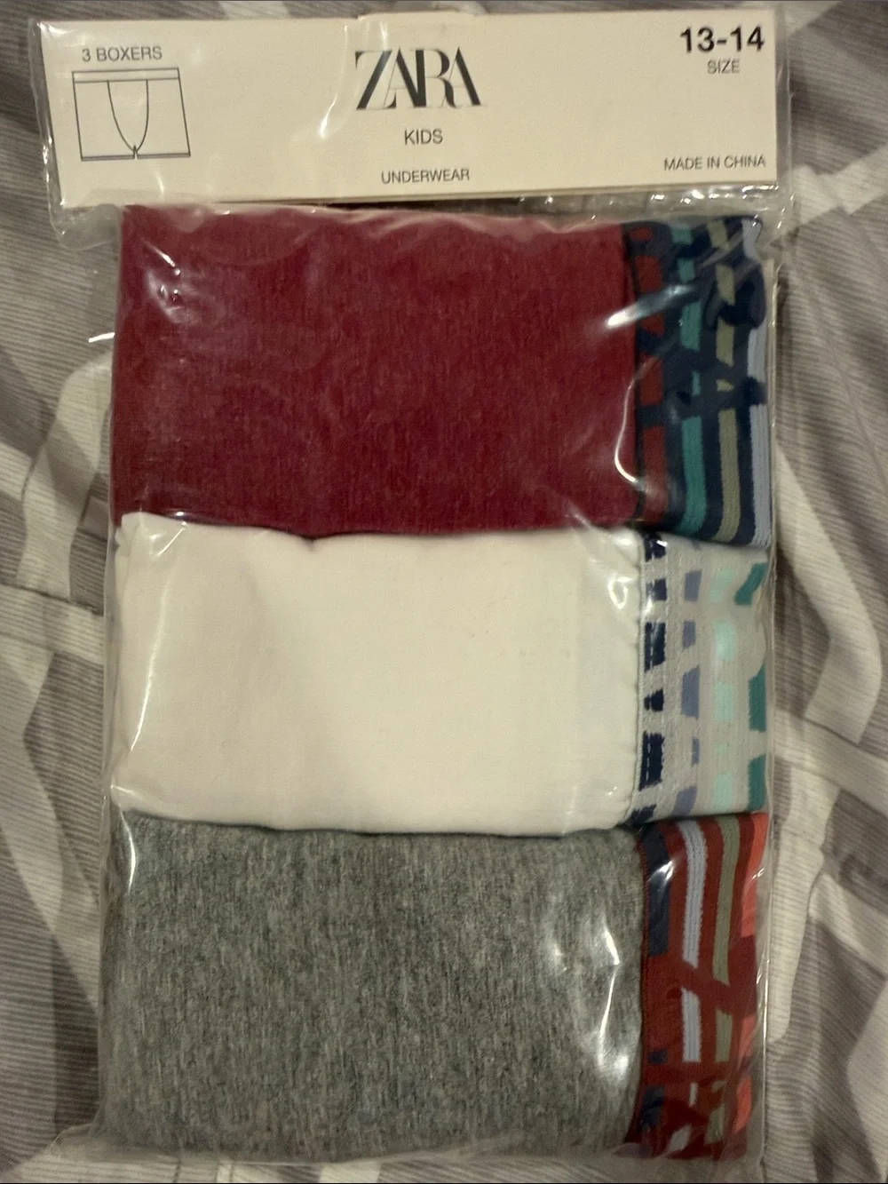 ZARA Boys Boxer Briefs - Maroon, White & Gray